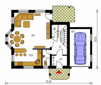 Mirror image | Floor plan of ground floor - KLASSIK 132
